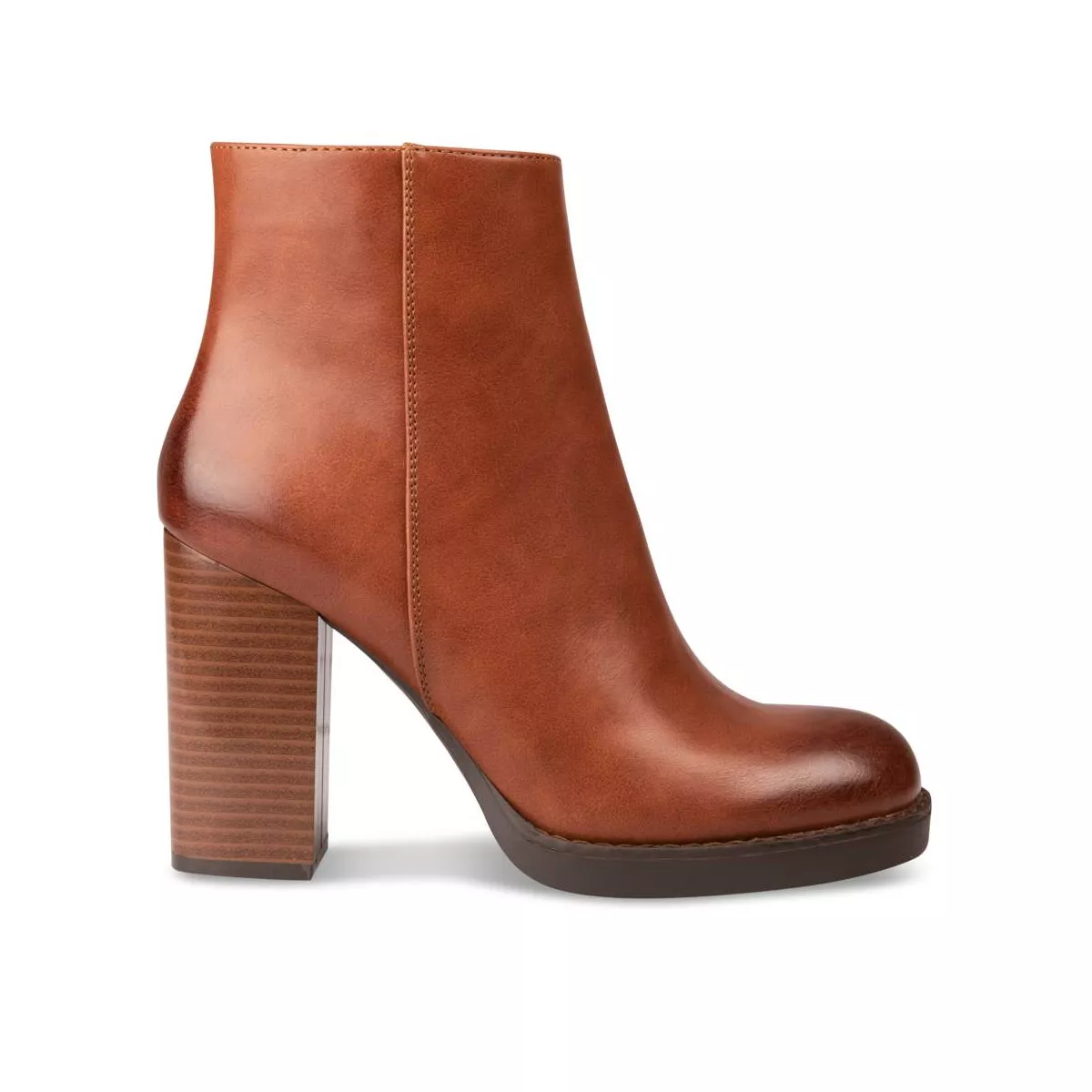 Cognac booties hot sale with heel