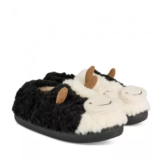 Plush slippers cow BLACK PHILOV