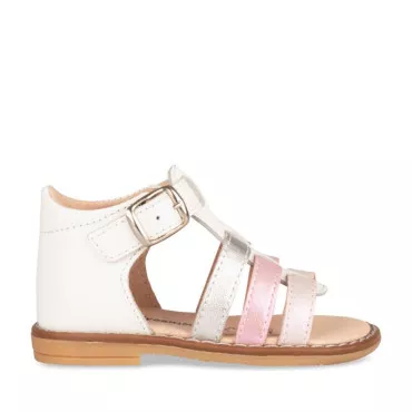 Sandals WHITE FREEMOUSS GIRL CUIR