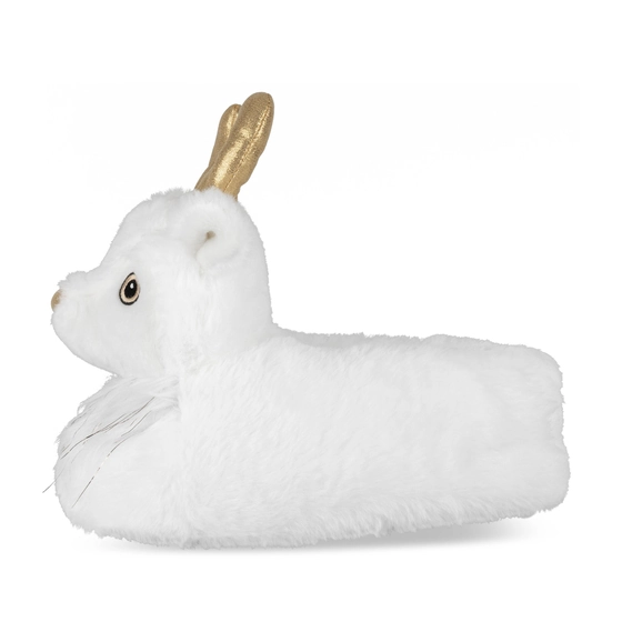 Plush slippers reindeer WHITE MERRY SCOTT