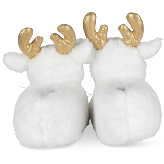 Plush slippers reindeer WHITE MERRY SCOTT