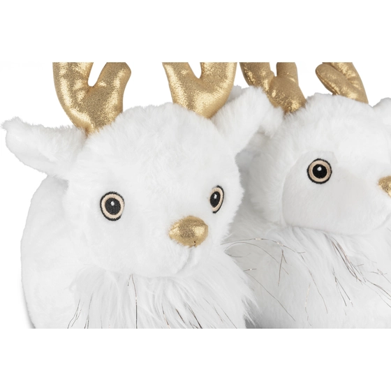 Plush slippers reindeer WHITE MERRY SCOTT