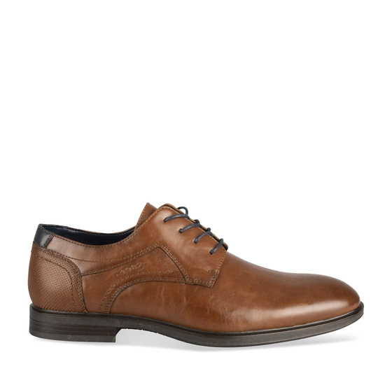 Derbies COGNAC DENIM SIDE