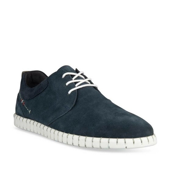 Baskets MARINE DENIM SIDE CUIR