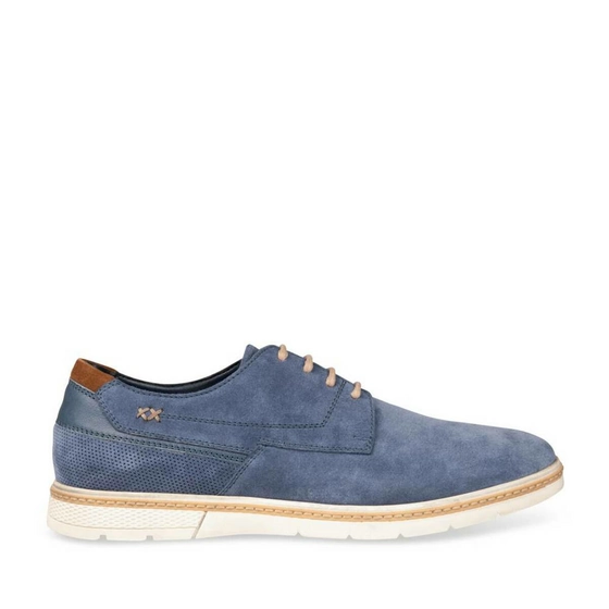 Derbies BLUE DENIM SIDE LEATHER