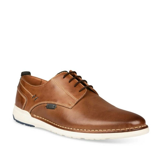 Derbies COGNAC DENIM SIDE CUIR