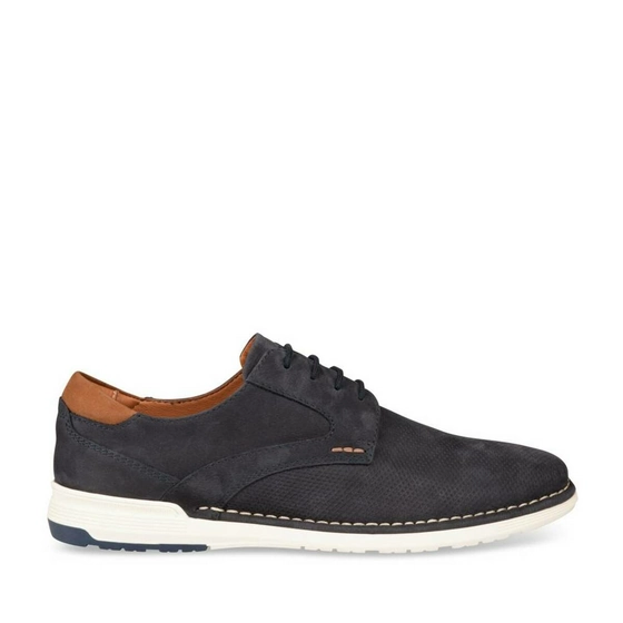 Derbies NAVY DENIM SIDE LEATHER