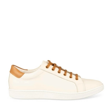 Baskets BLANC DENIM SIDE CUIR