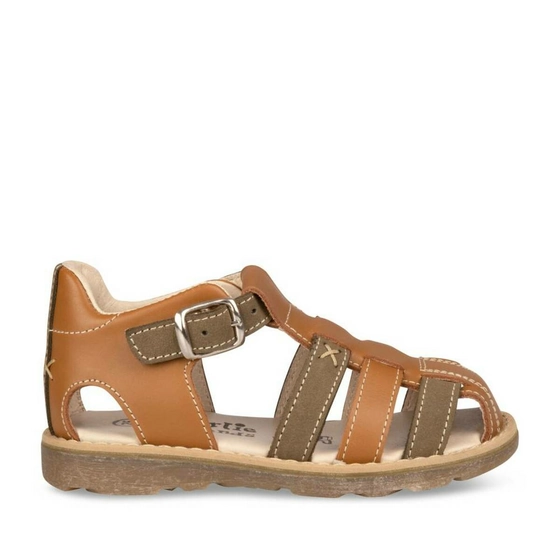 Sandals KHAKI CHARLIE & FRIENDS CUIR