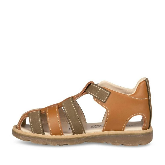 Sandals KHAKI CHARLIE & FRIENDS CUIR