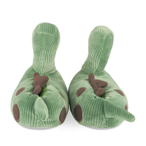 Chaussons peluche dinosaure VERT TAMS