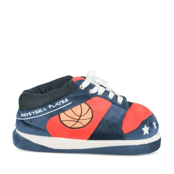 Chaussons peluche basketball BLEU DENIM SIDE