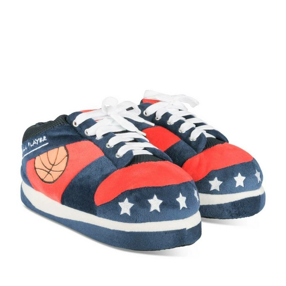 Chaussons peluche basketball BLEU DENIM SIDE