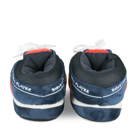 Chaussons peluche basketball BLEU DENIM SIDE