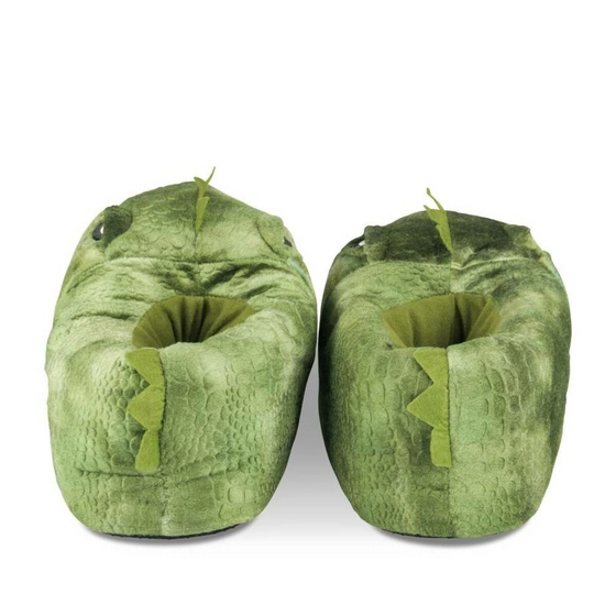 Plush slippers dinosaur GREEN DENIM SIDE