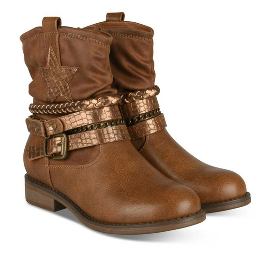 Ankle boots COGNAC LOVELY SKULL