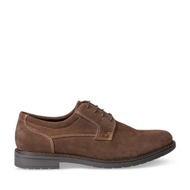 Derbies MARRON DENIM SIDE CUIR