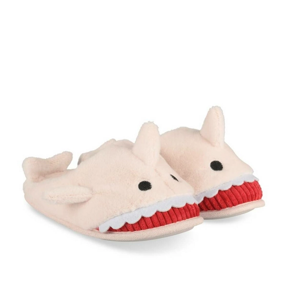 Chaussons peluche requin ROSE LOVELY SKULL