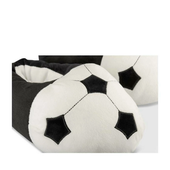 Plush slippers soccer BLACK LITTLE BOYS