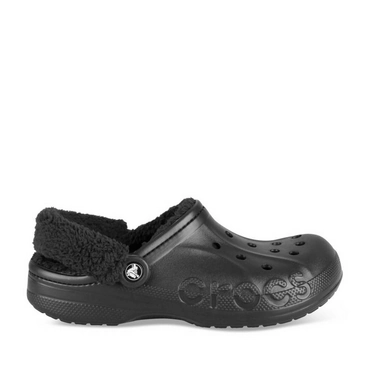 Mules BLACK CROCS Baya Lined Fuzz Strap