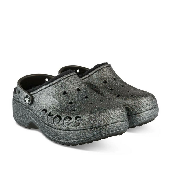 Clogs BLACK CROCS Baya Platform Lined Glit.