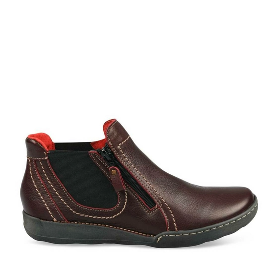 Ankle boots BURGUNDY NEOSOFT WOMEN LEATHER