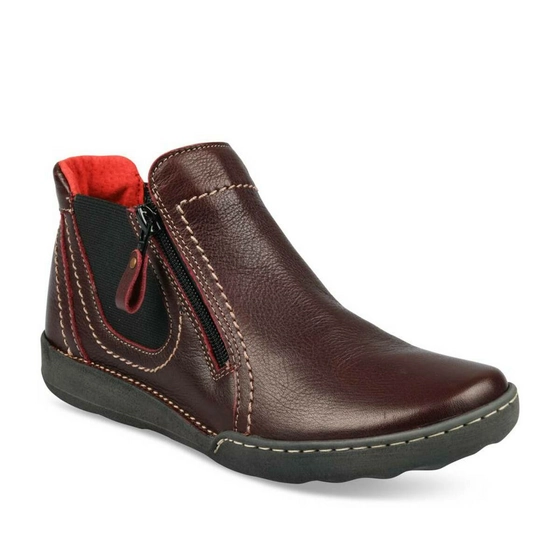 Ankle boots BURGUNDY NEOSOFT WOMEN LEATHER