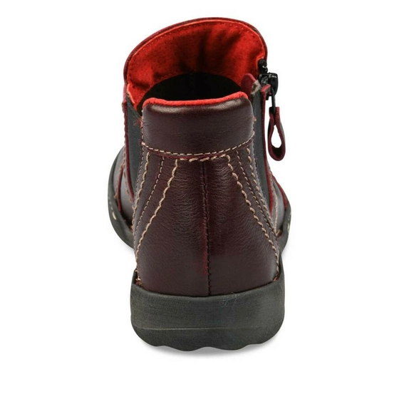 Ankle boots BURGUNDY NEOSOFT WOMEN LEATHER