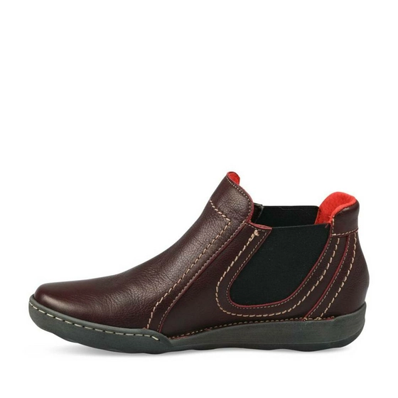 Ankle boots BURGUNDY NEOSOFT WOMEN LEATHER