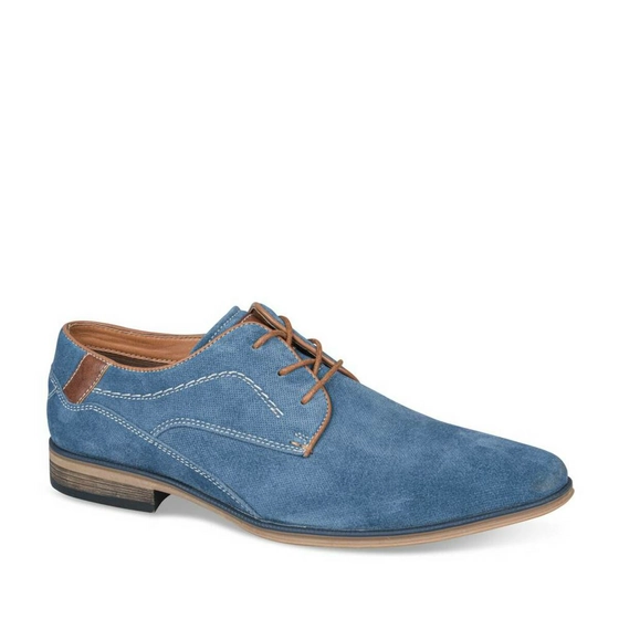 Derbies BLEU B-BLAKE CUIR