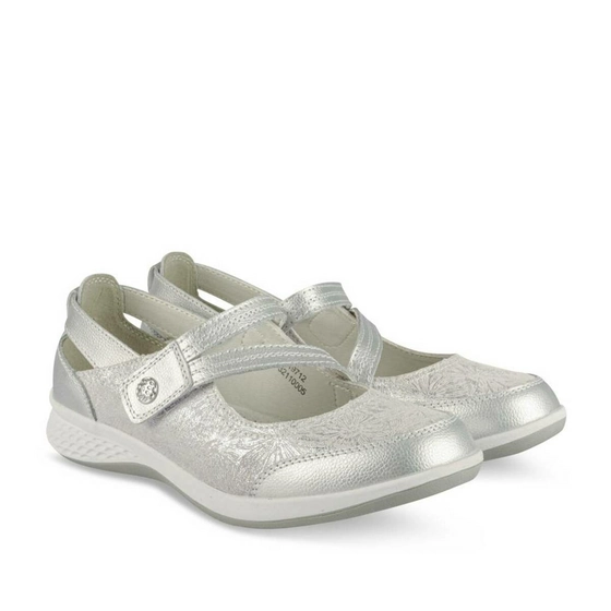 Ballet pumps SILVER EVITA LEATHER