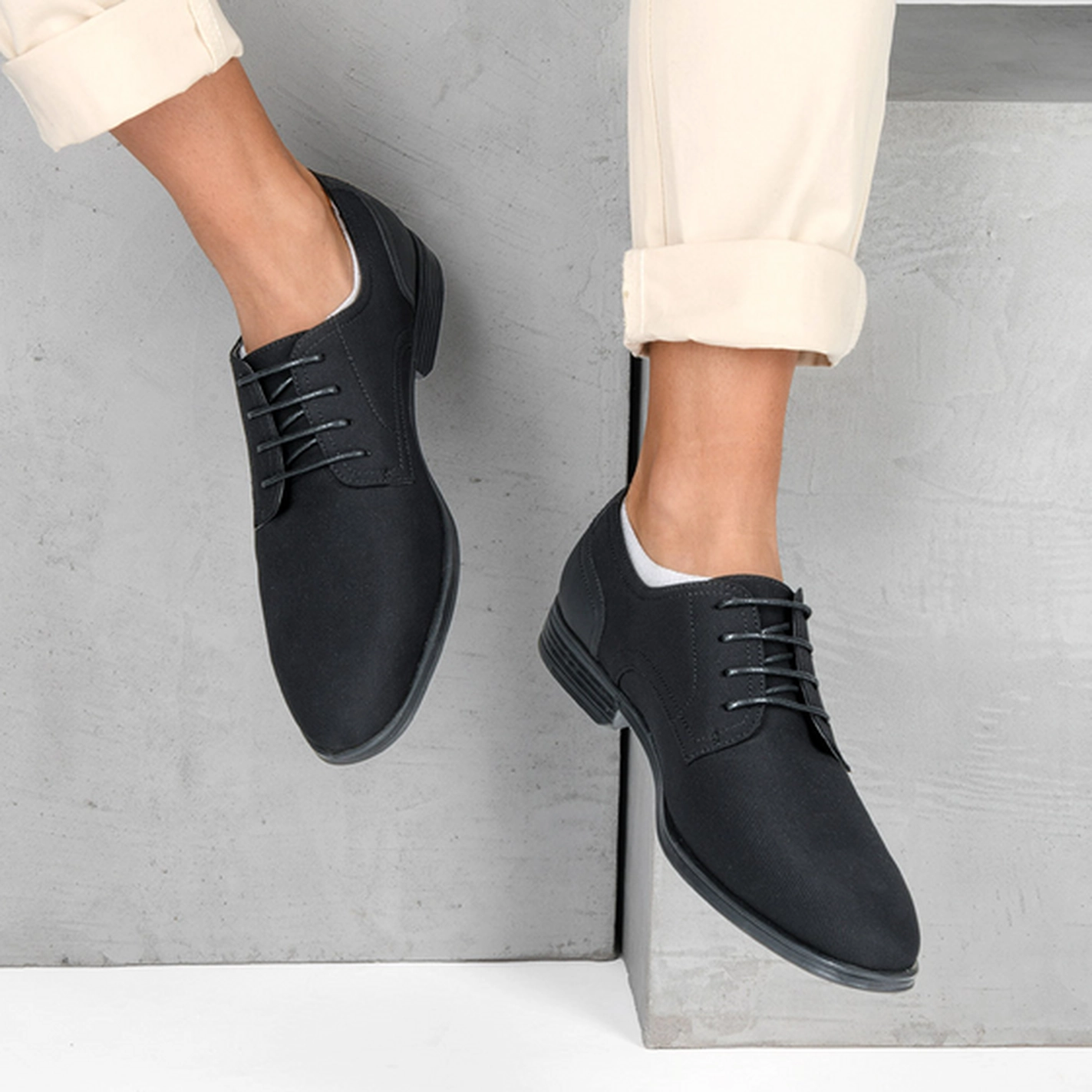 Derbies BLACK DENIM SIDE