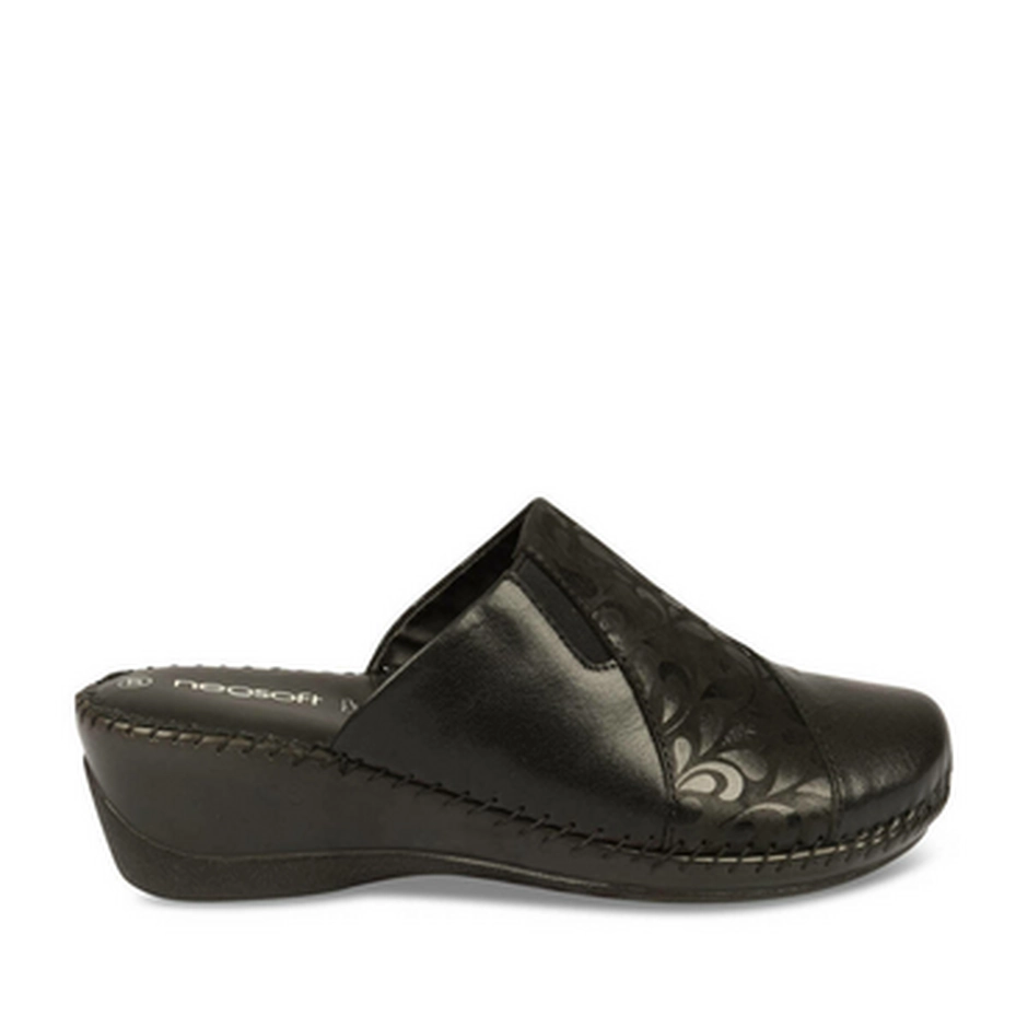 Mules NOIR NEOSOFT RELAX CUIR