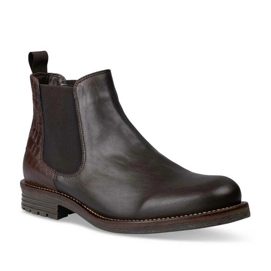 Bottines MARRON DENIM SIDE CUIR