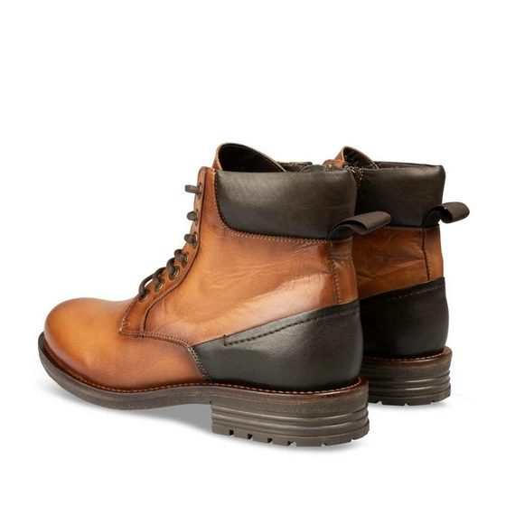 Ankle boots COGNAC DENIM SIDE LEATHER