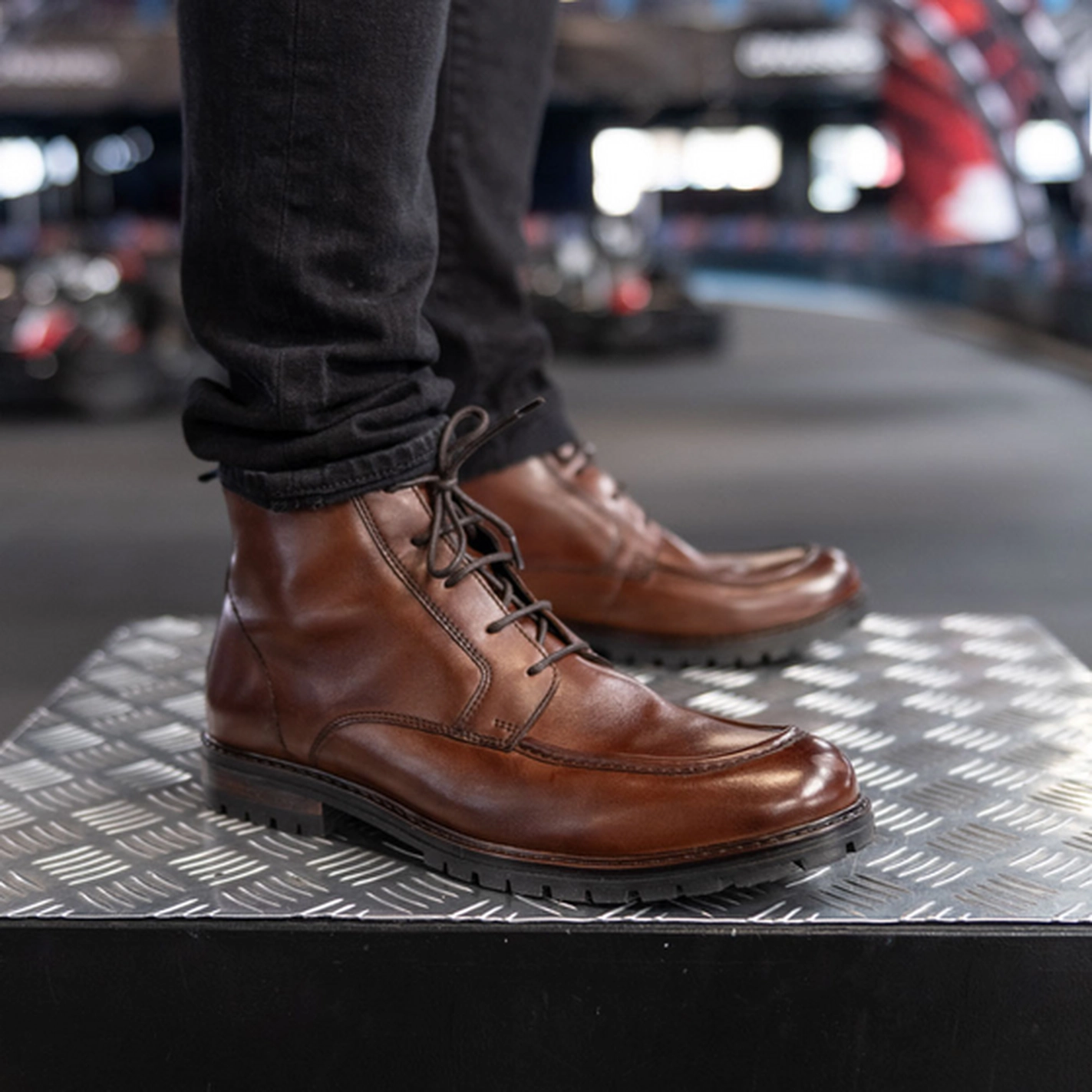 Ankle boots BROWN DENIM SIDE LEATHER