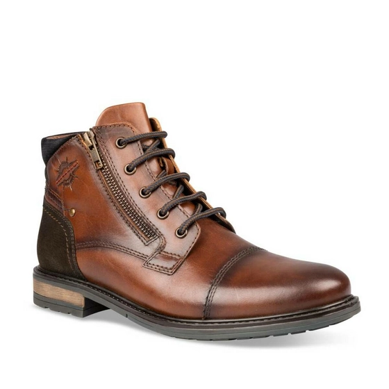 Ankle boots COGNAC DENIM SIDE CUIR