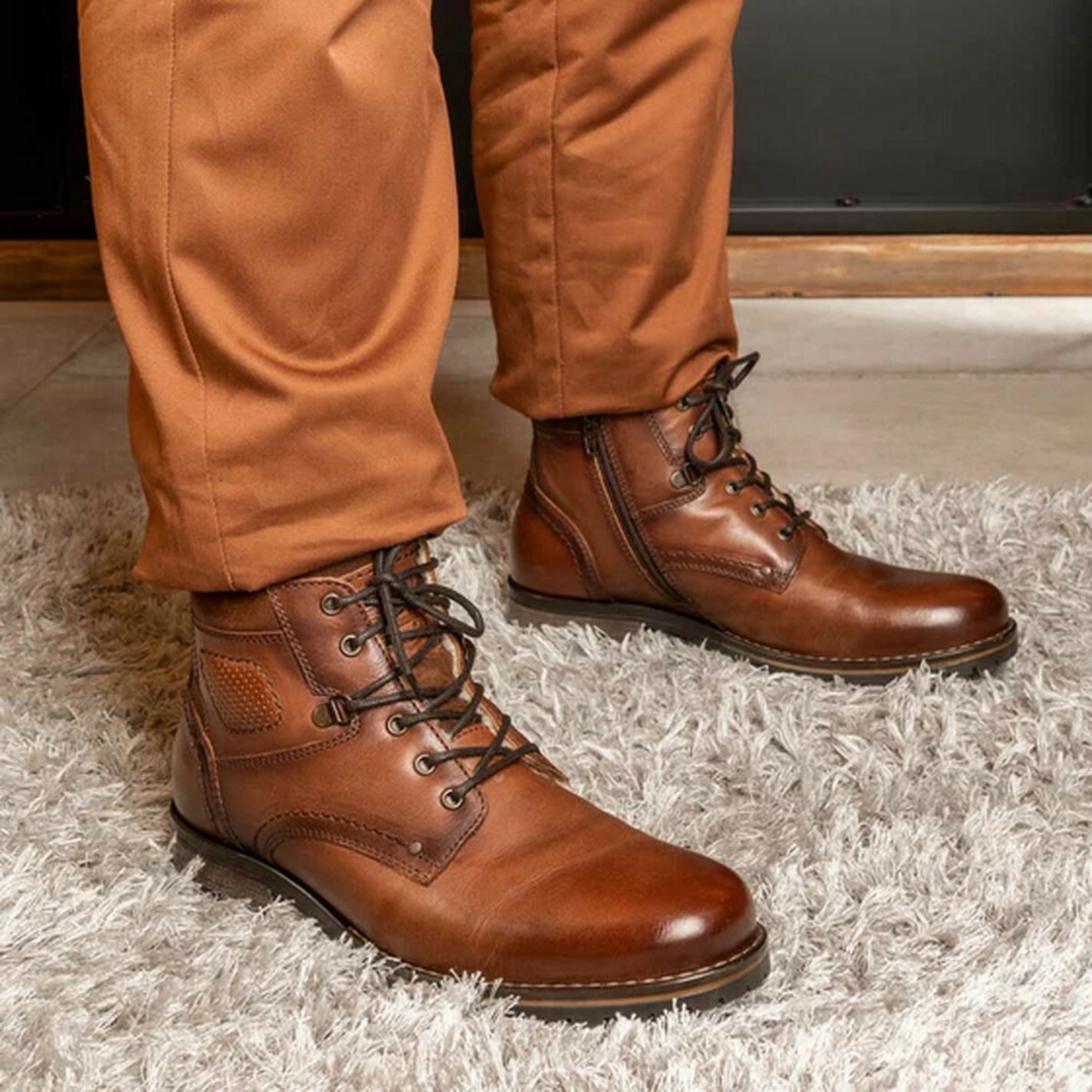 Ankle boots BROWN DENIM SIDE LEATHER