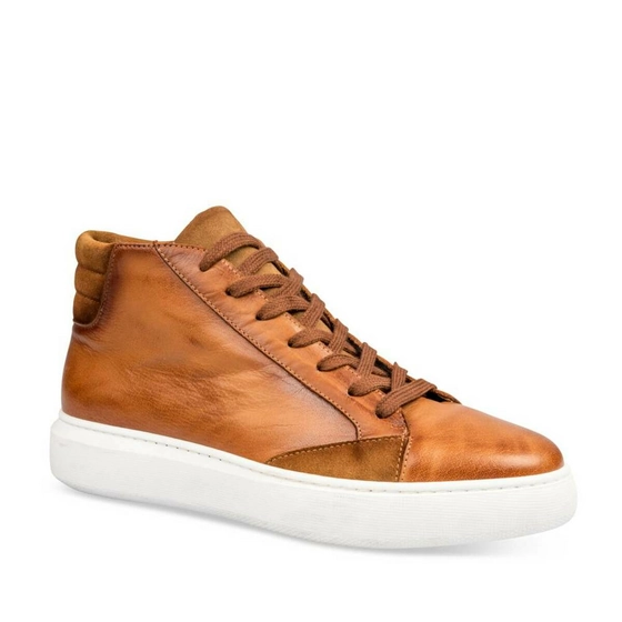 Sneakers COGNAC DENIM SIDE CUIR