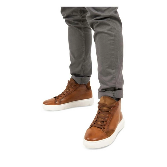 Sneakers COGNAC DENIM SIDE CUIR