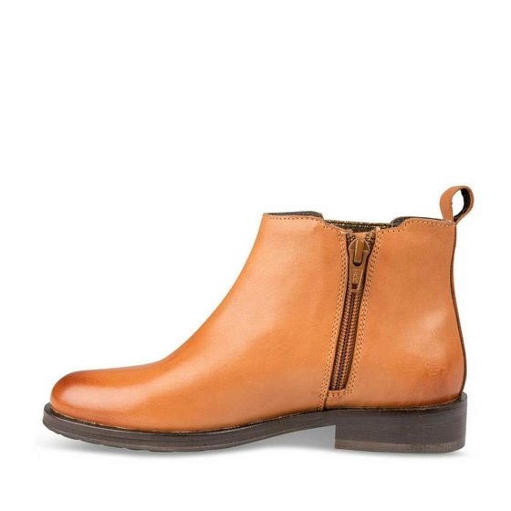 Bottines COGNAC LOVELY SKULL CUIR