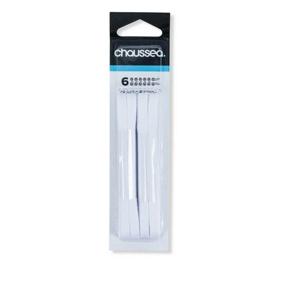 Flat laces 90 cm white CHAUSSEA