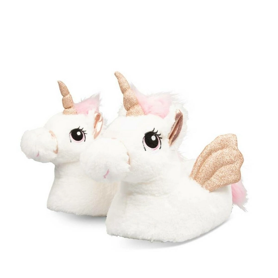 Plush slippers unicorn WHITE MERRY SCOTT