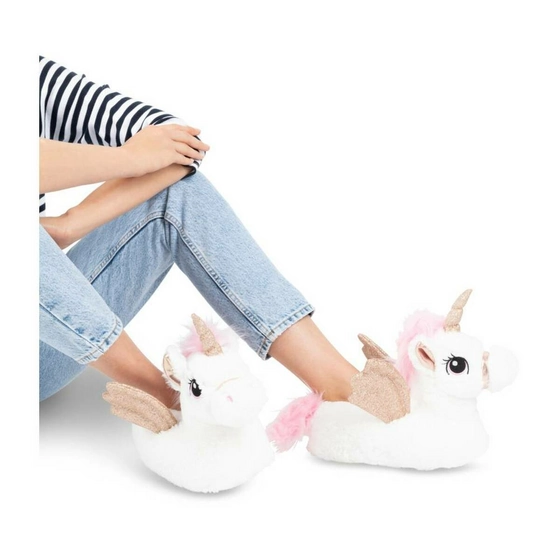 Plush slippers unicorn WHITE MERRY SCOTT