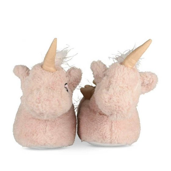 Chaussons peluche licorne ROSE LOVELY SKULL