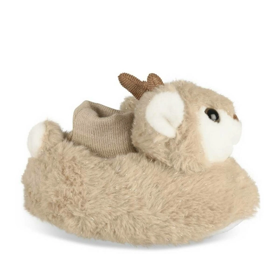 Plush slippers reindeer BEIGE NINI & GIRLS