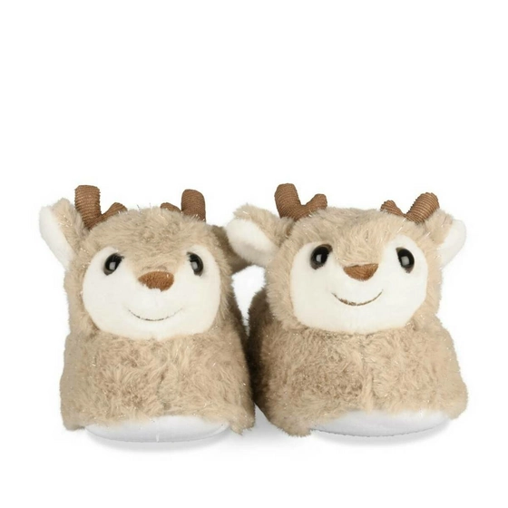 Plush slippers reindeer BEIGE NINI & GIRLS