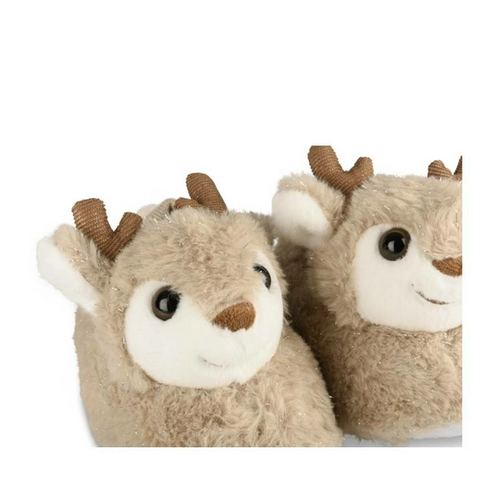 Chaussons peluche renne BEIGE NINI & GIRLS