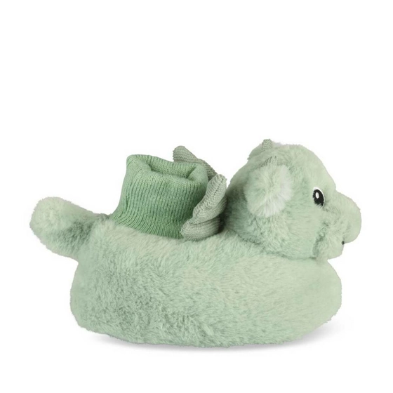 Chaussons peluche dragon VERT CHARLIE & FRIENDS