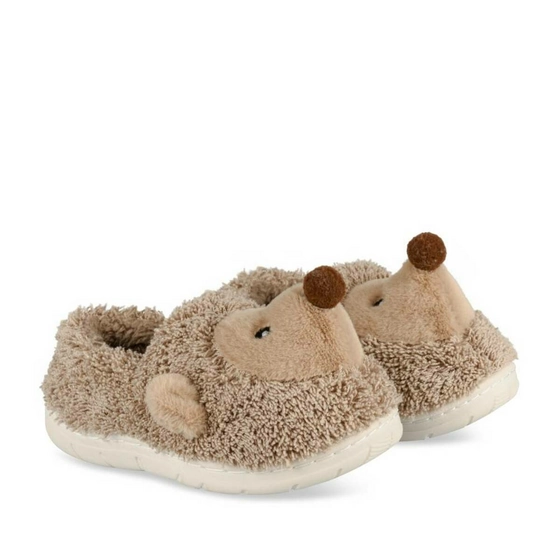 Chaussons peluche hérisson MARRON CHARLIE & FRIENDS